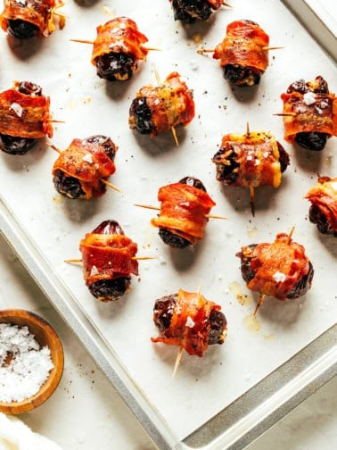Bacon Wrapped Dates on Sheet Pan