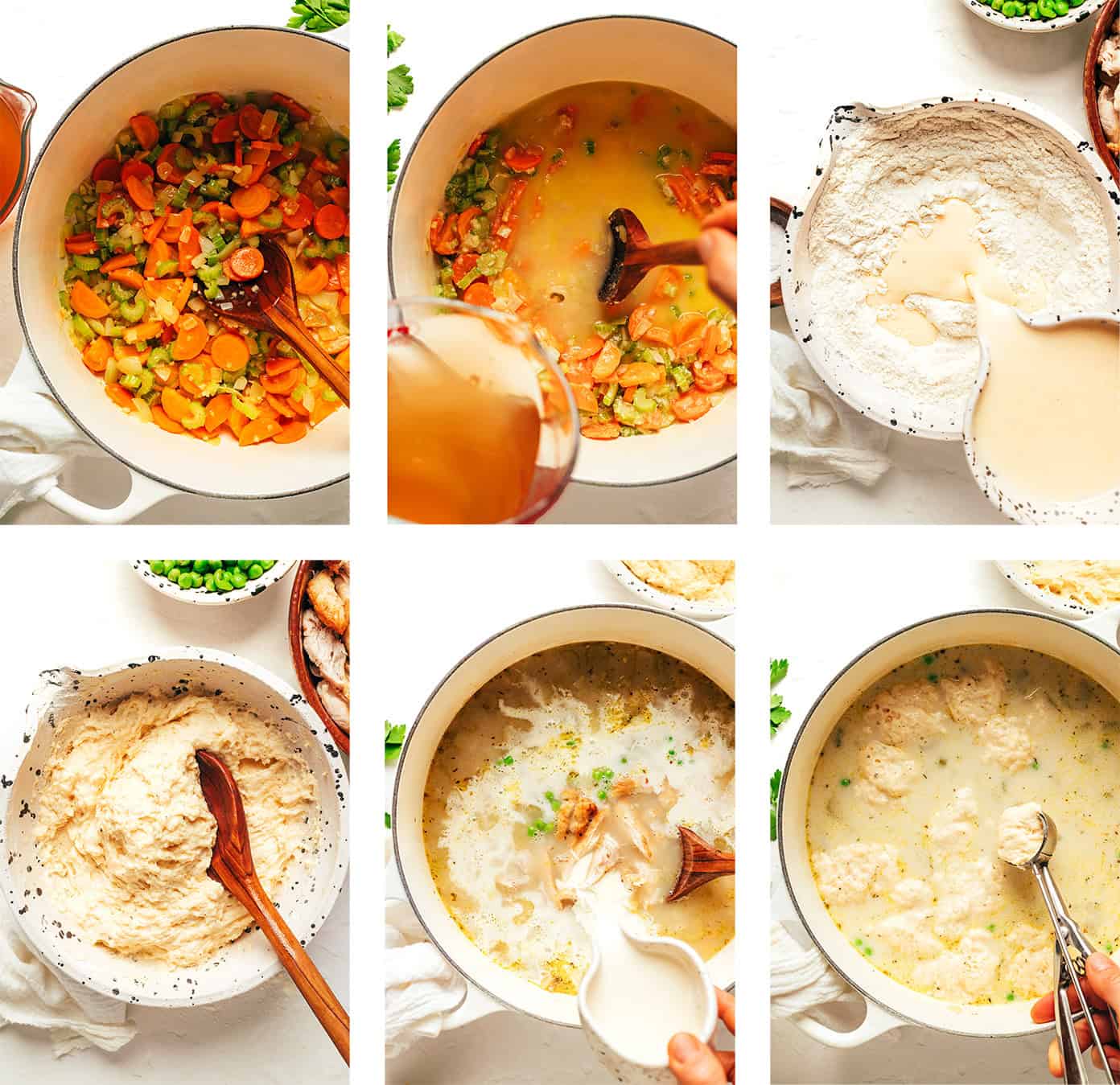 step by step photos of how to make chicken and dumplings