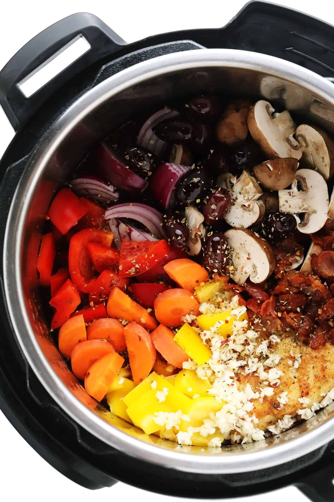Chicken Cacciatore Ingredients in Instant Pot