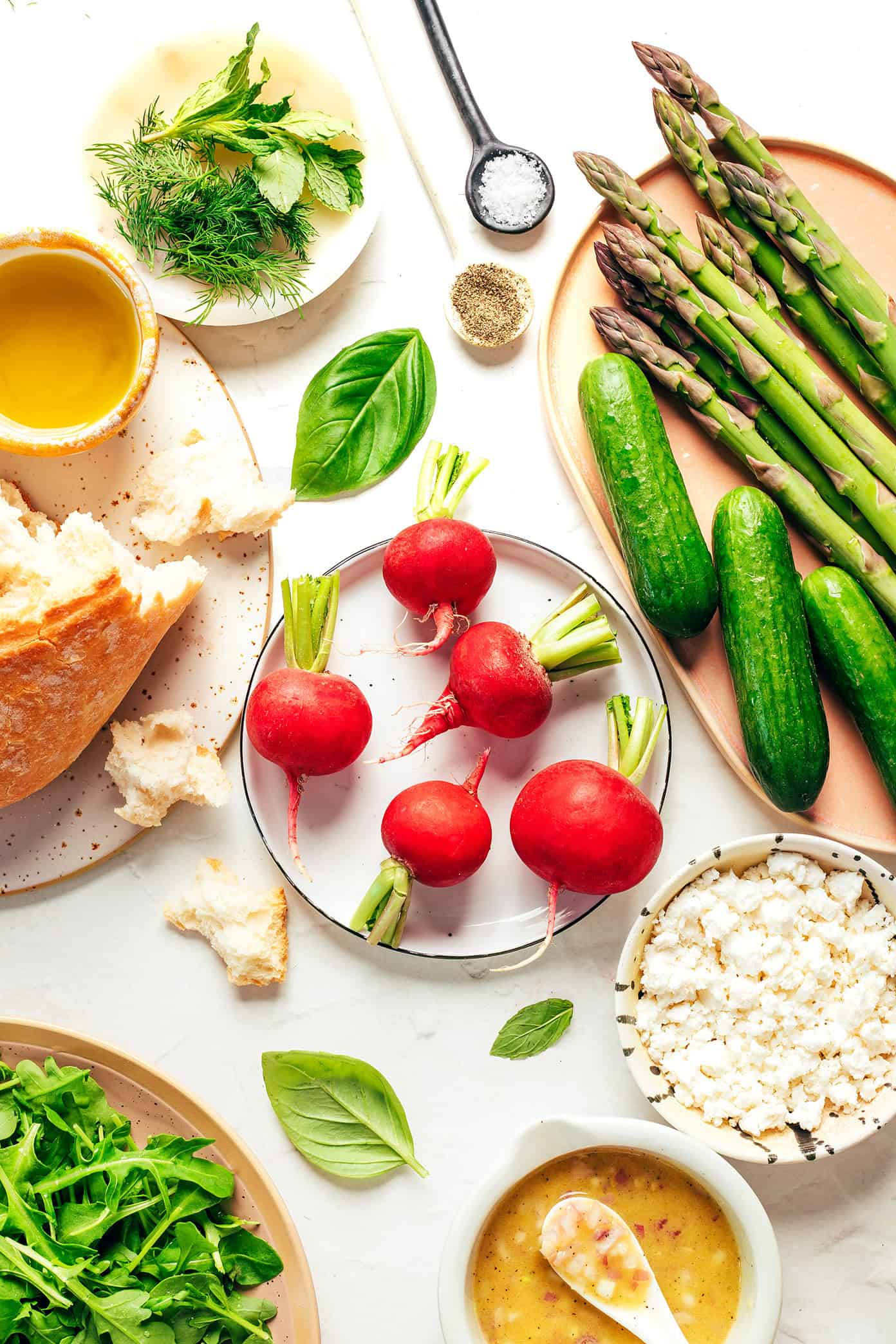 Spring Panzanella Ingredients