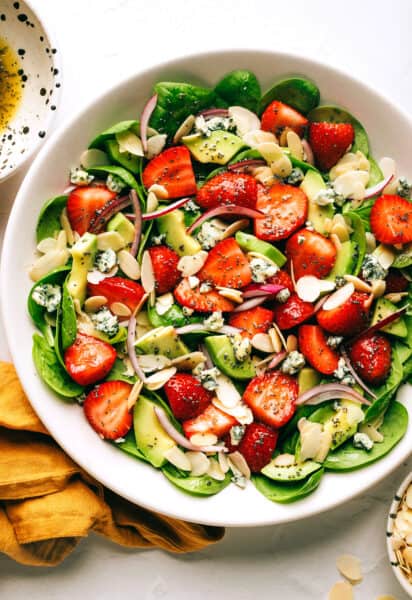 Strawberry Avocado Spinach Salad with Poppyseed Dressing