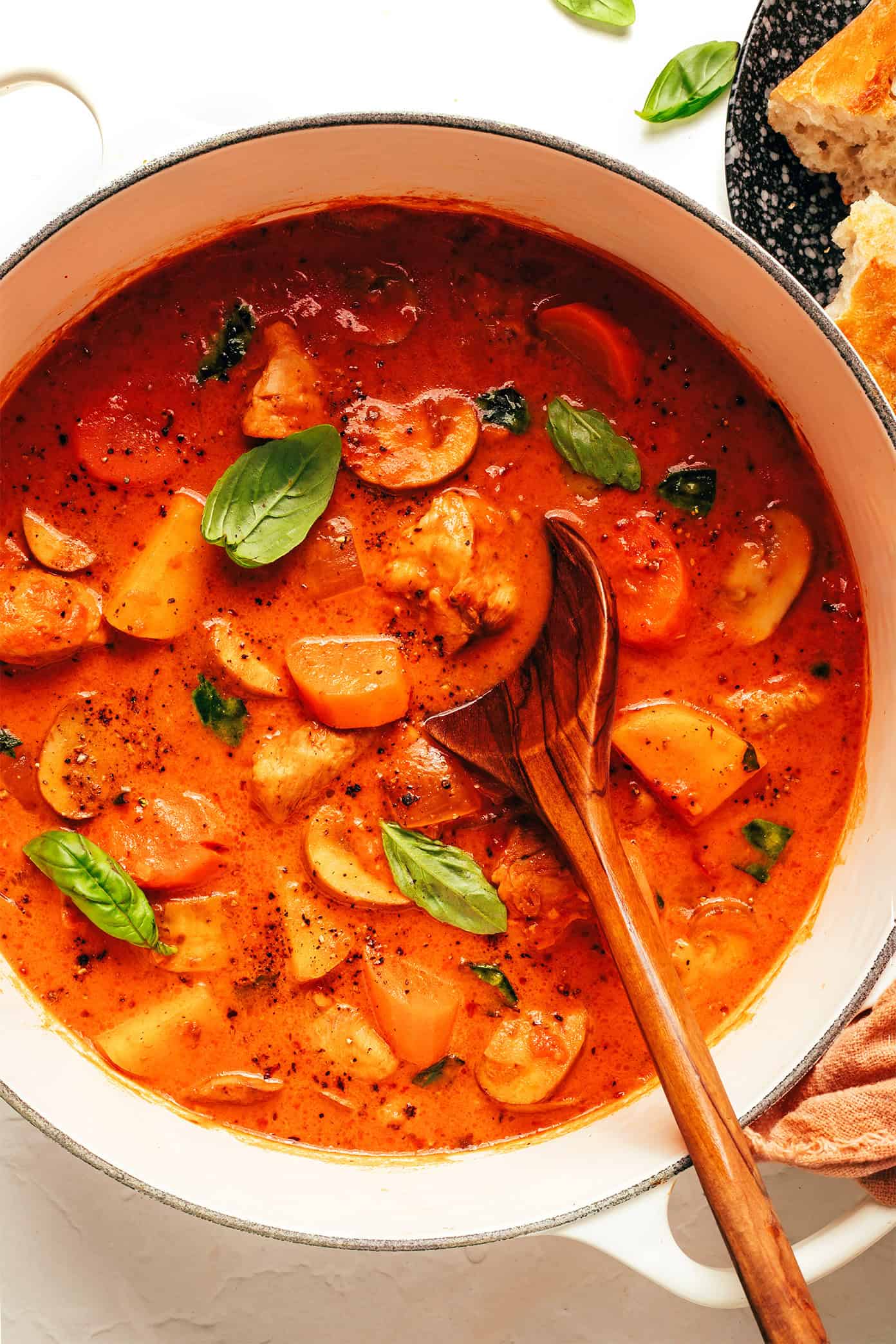 tomato basil chicken stew
